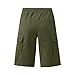 Tactical Mens Athletic Shorts with Pockets Plus Size Elastic Waist Drawstring Mens Shorts Cargo Big and Tall Summer Casual Solid Color Below The Knee Length Short Fashion Capri Short Army Green-XL