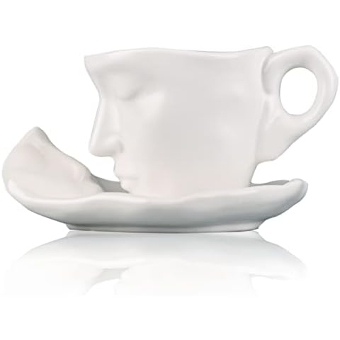 oliruim Kaffeebecher-Set, kreative abstrakte Kunst, küssende Kaffeetasse Cover