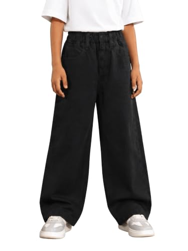 Image of KiddoPanti Boys Baggy Jeans | Stretch Denim Wide Leg Jeans | Elastic Waist Casual Denim Pants | Cotton Blend Loose Fit with 4 Pockets | Kids Street wear | 2-14 Years