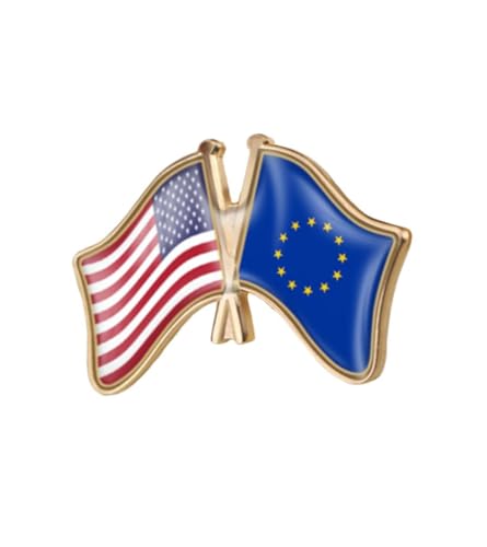 Image of World Most Countries Single Pin Brooch Badge United States USA America and Other Countries Cross Friendship Pin Badge for Men Women