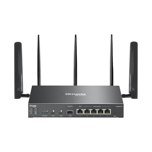 Image of Omada 4G+ Cat6 AX3000 Wi-Fi 6 Gigabit VPN Gateway with 4-Port PoE+(ER706WP-4G)