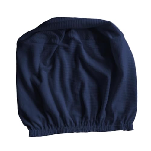 Sharplace Stretch Ottoman Slipcover, Round Ottoman Storage Cover with Elastic Bottom, Removable Foot Stool Cover for Bedroom, Navy