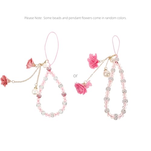 Hemobllo 3217Q188FW Cell Phone Straps Creative Crystal Flower Pendant Phone Charm Non-Slip Phone Lanyard Wrist Strap thumb #2
