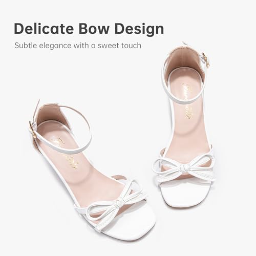 Image of Furdeour Heels for Girls Dress Shoes Bow Sansals Flower Girl Big Kids Teen | Delicate Bow, 2.13 IN Kitten High Heels, Dance Birthday Party Pageant Graduation School Prom, Young Girls Formal Dressy Heel
