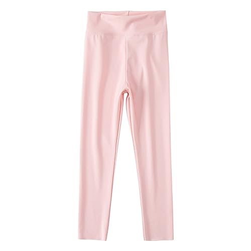 Moonker Kids Girls Leggings Black Yoga Pants Solid Color High Elastic Waist 1234567891234 Slim (Red, 10-11 Years)