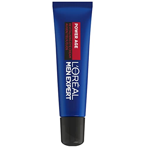 L'Oréal Men Expert Cuidado revitalizante de ojos para hombre – Antiedad y antiojeras – Con ácido hialurónico – Uso diario – Power Age – 15 ml