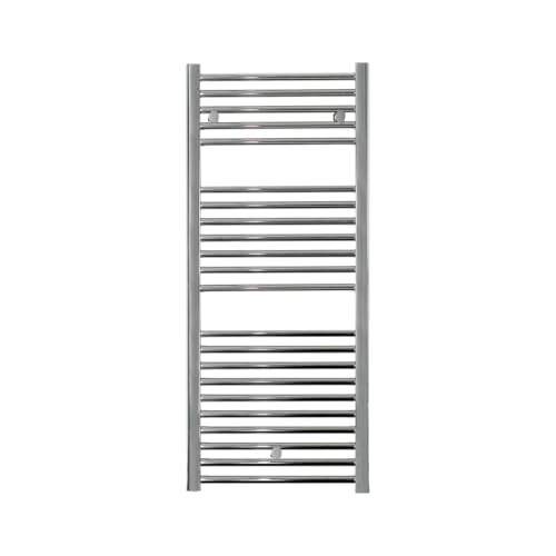 Fácula - Radiador Toallero DE Agua Ocean Cromado 1110x500mm | (NO Eléctrico) | 3 Soportes+purgador | Conexiones 3x1/2