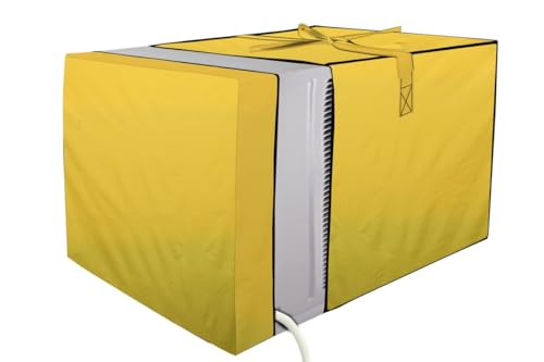Image of Stylista Polyester Window ac Cover Suitable for O-General 1.1 Ton AMGB12FAWB-B, Yellow Color Elastic fit Cover for Front and Rear of Window Ac