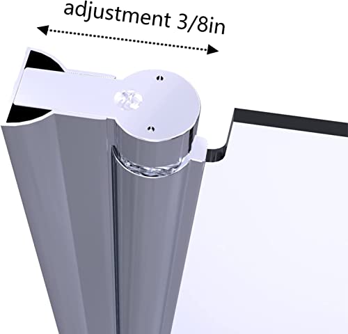 Exbrite 34-35.5 In.w X 72 In.h Pivot Frameless Shower Door,1/4 In. Clear Glass Pivot Swing Shower Doors,Chrome Finish,Reversible Installation #TOP5