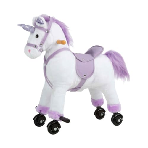 Ride on Horse - Walking Unicorn Toys with Wheels and Sounds - Ride on Toys for Kids Aged 3 and Up - Plush Kids Ride on Toys by Happy Trails