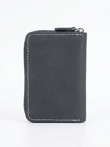 Image of 9 Slot RFID Orignal Leather Credit Debit Card Holder Wallet Money Coin Zipper Purse for Men & Women