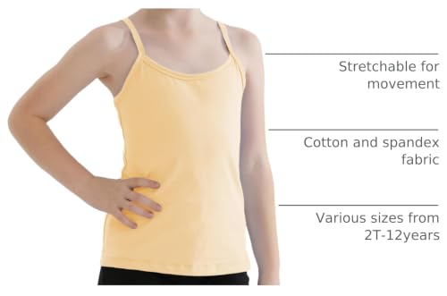 Image of QBK Girls Tank Tops Toddler Camisole Cotton Cami Spaghetti Strap Undershirts for Girls 2T-12Years