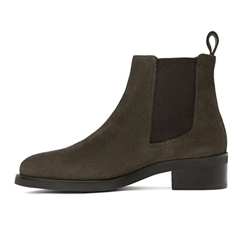 Image of SaintG Tan Suede Leather Chelsea Ankle Boots for Women