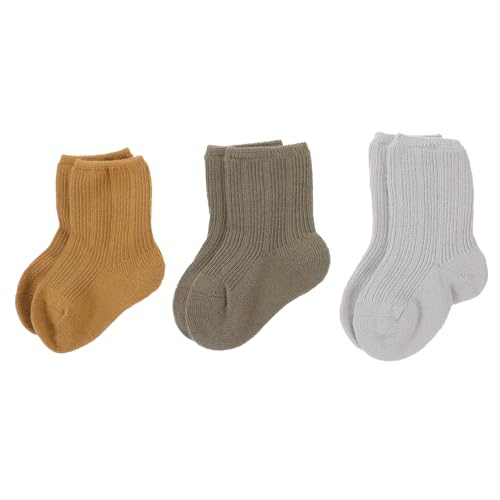 Hohopeti 3 Pairs Baby Warm Socks Toddler Mid-Calf Newborn Socks for Winter Soft and Comfortable for Boys and Girls