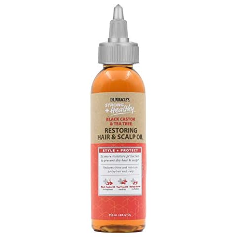 Dr. Miracle's Strong & Healthy Restoring Oil with Black Castor Oil, Tea Tree Oil, and Mango Butter for 2x Moisture - 4oz Cover
