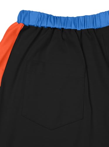 LovelyWholesale Women 2 Piece Outfits Color Block T Shirt with Shorts Set Summer Tracksuit4