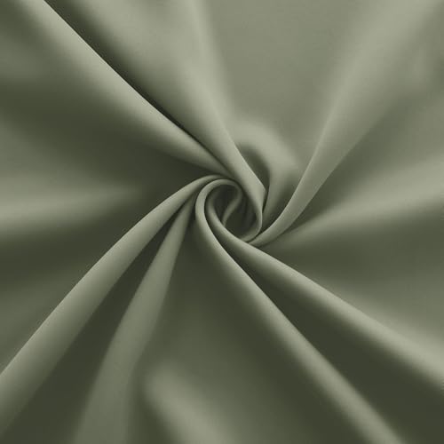 Image of KOUFALL 52x84 Inch Length Dark Sage Blackout Room Darkening Curtains for Bedroom