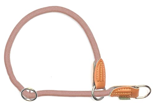 Leisegrün Hundehalsband Paracord verstellbar | Halsband für Hunde aus Nylon | Modell Devon | Rosa | Größe: M
