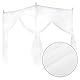 Caredy Moskitonetz, Universal Weiß Luxus Moskitonetz Prinzessin DREI Seitenöffnungen Post Bett Vorhang Baldachin Netting für Bed Home Schlafzimmer Outdoor Camping(150 * 200 * 200)