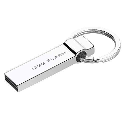 Memoria USB 3.0 impermeable de 1 TB con llavero y llavero, color plateado