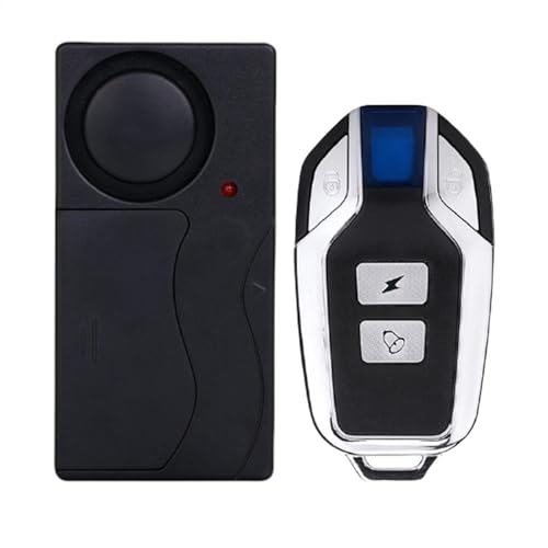 Alarma de coche, de seguridad inalámbrico de 110 dB con control remoto, dispositivo antirrobo para coche, motocicletas, bicicletas y vehículos eléctricos, 2.59 x 1.33 pulgadas, color negro