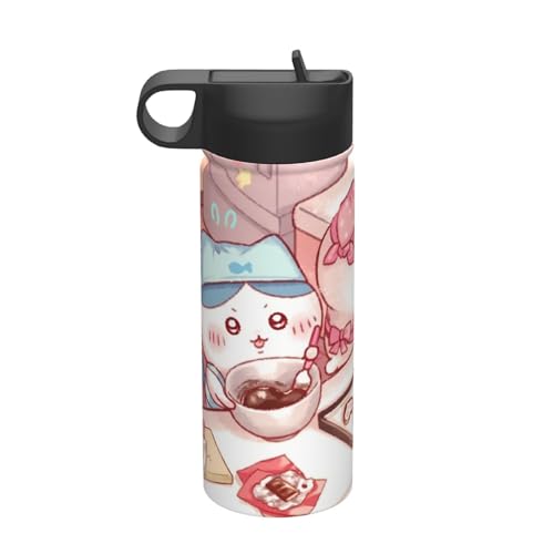 ステンレスカップ ちいかわ コーヒーカップ 車用 タンブラー かわいい 大容量 保温 保冷 真空断熱 蓋付き 水筒 ウォーターボトル 取っ手付き 持ち運びやすい スポーツ アウトドア オフィス 家庭用 車用 男女兼用 誕生日プレゼント 500ml