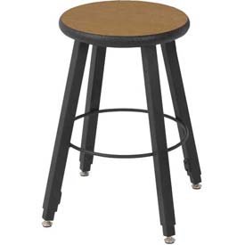 18 in. Fixed Four-Legged Square Tube Fully Welded Stool Bannister Oak Laminate - Lotz Armor Edge Seat