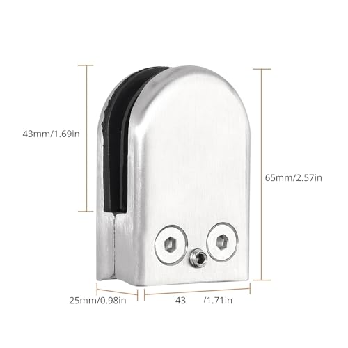 Abrazaderas de vidrio en acero inoxidable 304 con acabado pulido elegante para ventanas 3