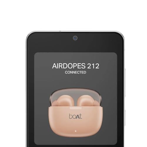 Image of boAt Airdopes 212, 50H Battery, ENx Tech, Beast Mode, ASAP Charge, Bluetooth Earbuds, TWS Ear Buds Wireless Earphones with mic (Peach Blush)
