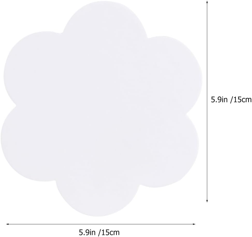 EXCEART Oil Painting Board 6X6 Inch Flower Shaped Canvas Panel for Acrylic and Oil Paint Crafting 5Pcs Blank Art Canvas Boards for Painting and Drawing Projects