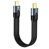 USB C a USB C Cable Corto,USB 3.2 Gen 2 40Gbps Cable FPC Diseño Plano Cable de Carga USB Corto PD 100W Carga Rápida Compatible para Samsung Galaxy S24/S23,iPhone 16 Pro/16Pro Max/16/15,MacBook Air/Pro