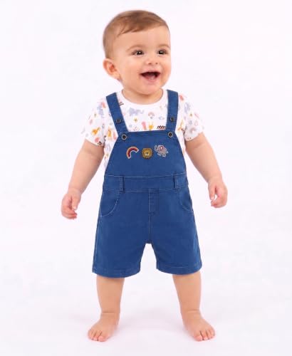 Image of Krishn Cotton Printed Dungaree Set | Kids Dress for Baby Boys and Baby Girls