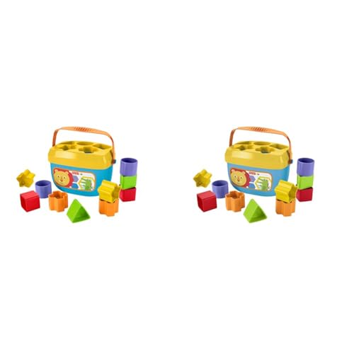 Fisher-Price Babys Erste Bausteine, Babyspielzeug ab 6 Monate, 9 Monate, Steckspiel ab 1 Jahr, Motorikspielzeug ab 6 Monate, Baby-Sortierspiel mit Sortierbox, Lern- & Formensortierspiel, FFC84