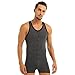 Produktbild iEFiEL Herren Body Bodywear Overall Weich Bodysuit Männerbody Einteiler Unterhemd Unterwäsche M-XXL Grau XL