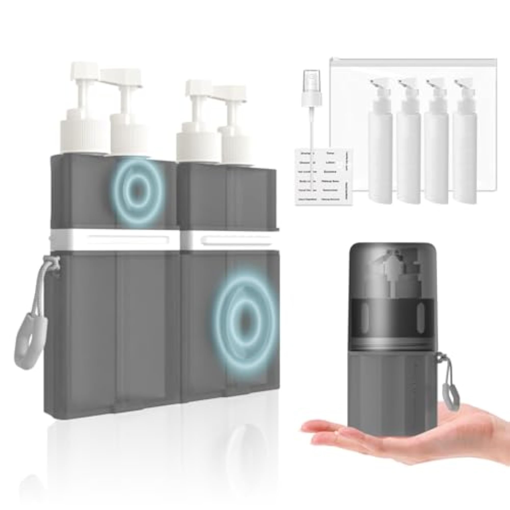 4 in 1 Travel Dispenser Bottle Set