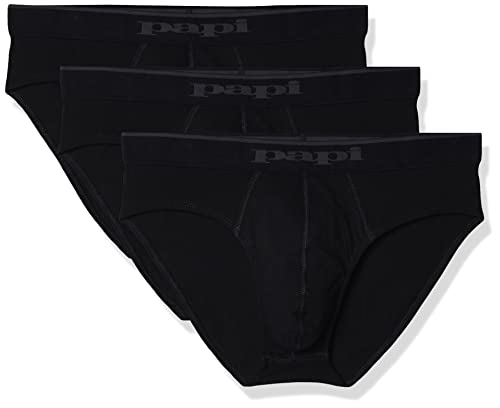 Papi Men's 3-Pack Cotton Stretch Brief, Black, Medium #TOP25