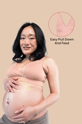 Image of &Circus Maternity Bra | Nursing Bra for Women | Pull Down Feeding Bra | Non Padded Bra for Women Slip On | Tencel Micromodal