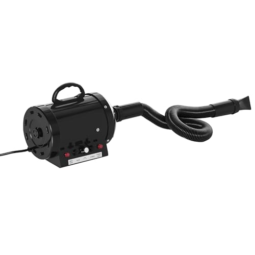HOMCOM PawHut Séchoir Professionnel sèche-Poils toilettage pulseur sèche-Cheveux pour Chiens Chats Animaux 2800W Vitesse et température réglable 3 Buses...