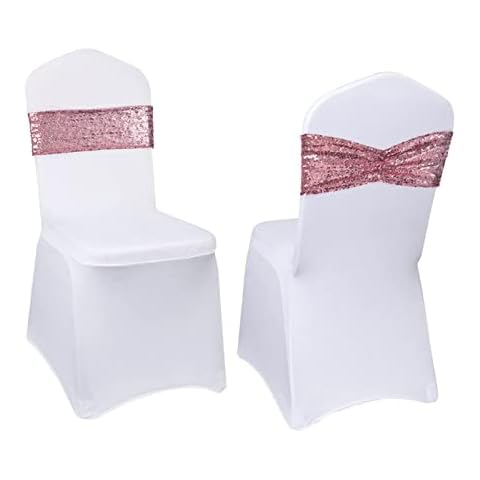 Eternal Beauty 10 Pack Chair Sashes Fuchsia Pink Chair Sashes for Wedding Folding Chairs Decoration Cover
