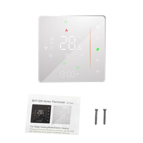Cocoarm Termostato Inteligente, Controlador de Calefacción por Suelo Radiante, Programable con Pantalla Táctil LED, Control de Aplicación para de Calefacción por Suelo Radiante Doméstico 95-240V