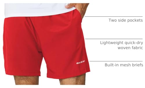 Image of baleaf Men's 5 inch Running Athletic Shorts for Workout Gym Tennis Sports Lightweight Quick Dry with Zipper Pocket