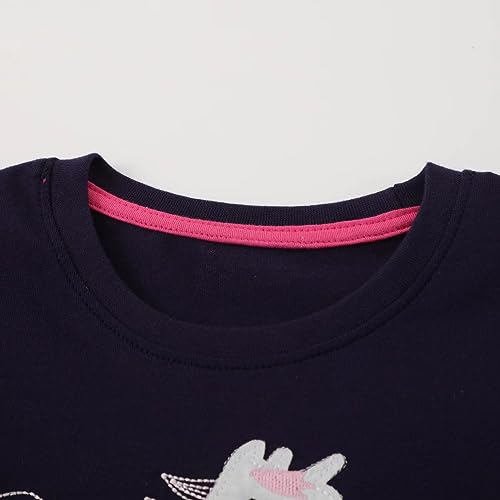 Girls' Long Sleeve Cotton Autumn Casual Crewneck Printed Sweater 2 Pack Girls' Long Sleeve2