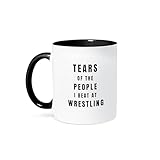 3dRose Tears of the People I Beat at Wrestling Funny Best Wrestler Ever 11oz Two-Tone Black Mug