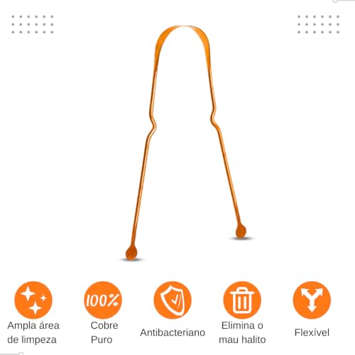 Raspador Limpador De Língua 100% Cobre Puro Ayurveda