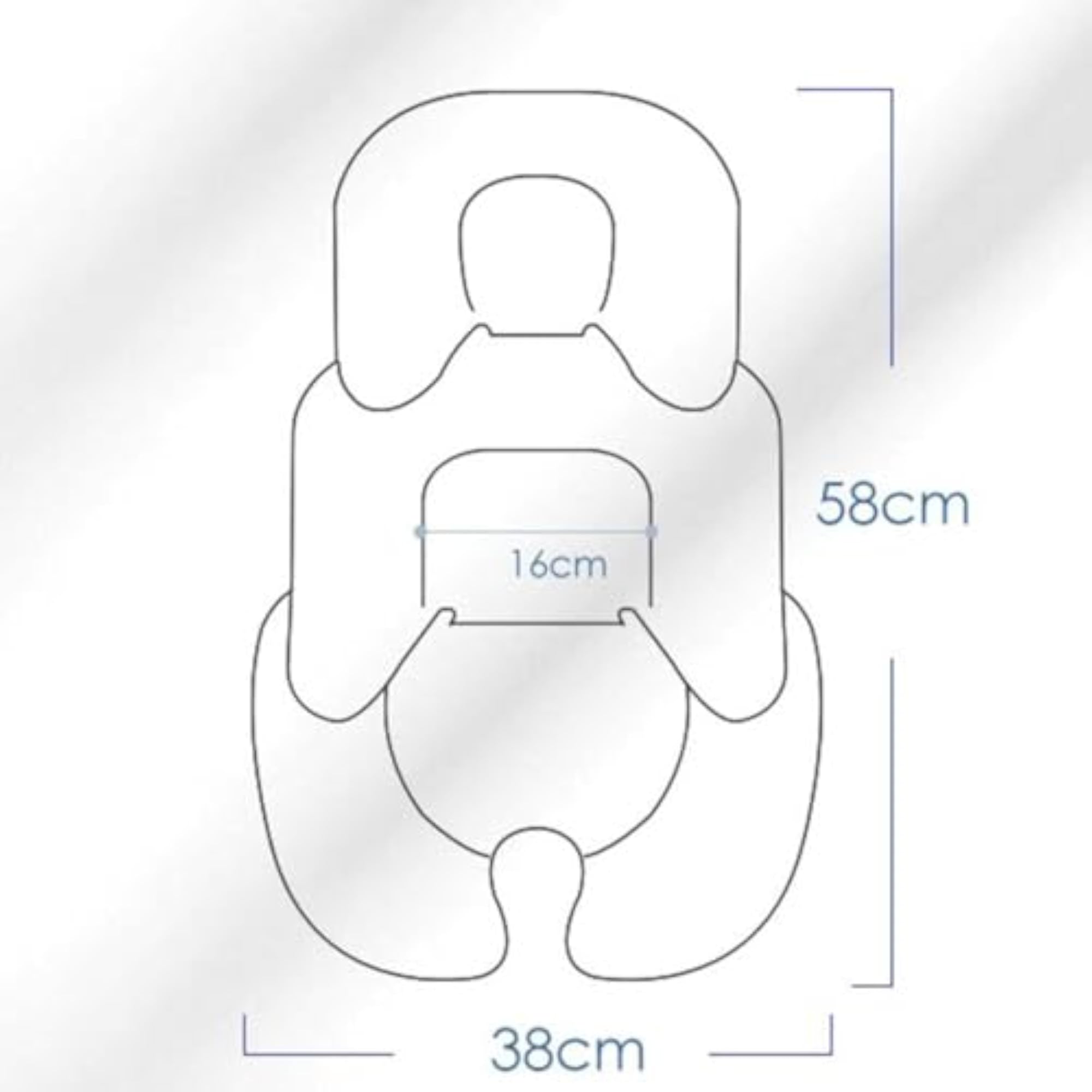 Baby Stroller Cushion Mat for Pram, Gray White