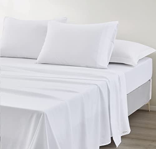 Chezmoi Collection Soft Washed California King Bed Sheet Set - 4-Piece Brushed Microfiber Wrinkle & Fade Resistant 14-Inches Deep Pocket Sheets & Pillowcases Set - California King, White