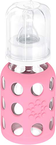 Lifefactory 4-Ounce Glass Baby Bottle With Protective Silicone Sleeve And Stage 1 Nipple Pink (Lf110003C4) #TOP1