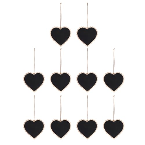 NUOBESTY 10 Piezas Adornos De Madera En Forma De Corazon Alfiler Póster Letrero Pizarra Grande Junta Patas Mini Etiquetas Oficina Decoración Del Hogar Pararse Marco De Silla De Oro Black