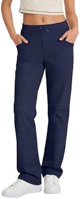 Custoneei Girls School Uniform Pants, Navy Blue, 9-10 Years