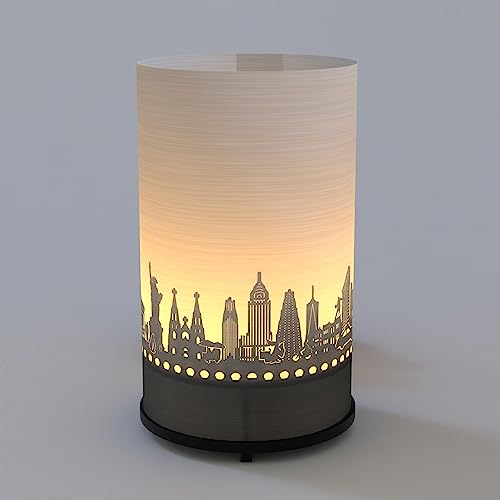 New York Premium Geschenkbox – Motivkerze mit Silhouette und Skyline Projektion für New York Fans – Souvenir, Geschenk, Deko – Einzigartiges Schattenspiel